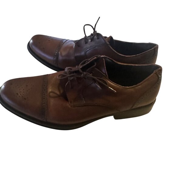 Chaps brown tie oxford leather shoes size 13 M - Picture 1 of 5